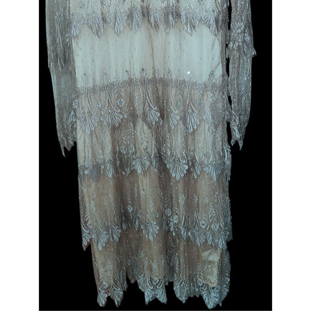 RARE VINTAGE SHOWSTOPPER BEAUTIFUL Vintage Rina diMontella Beige Rhinestones Sil - Picture 3 of 13